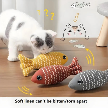 3-Pack Fish Catnip Kick Toys (Soft + Durable)